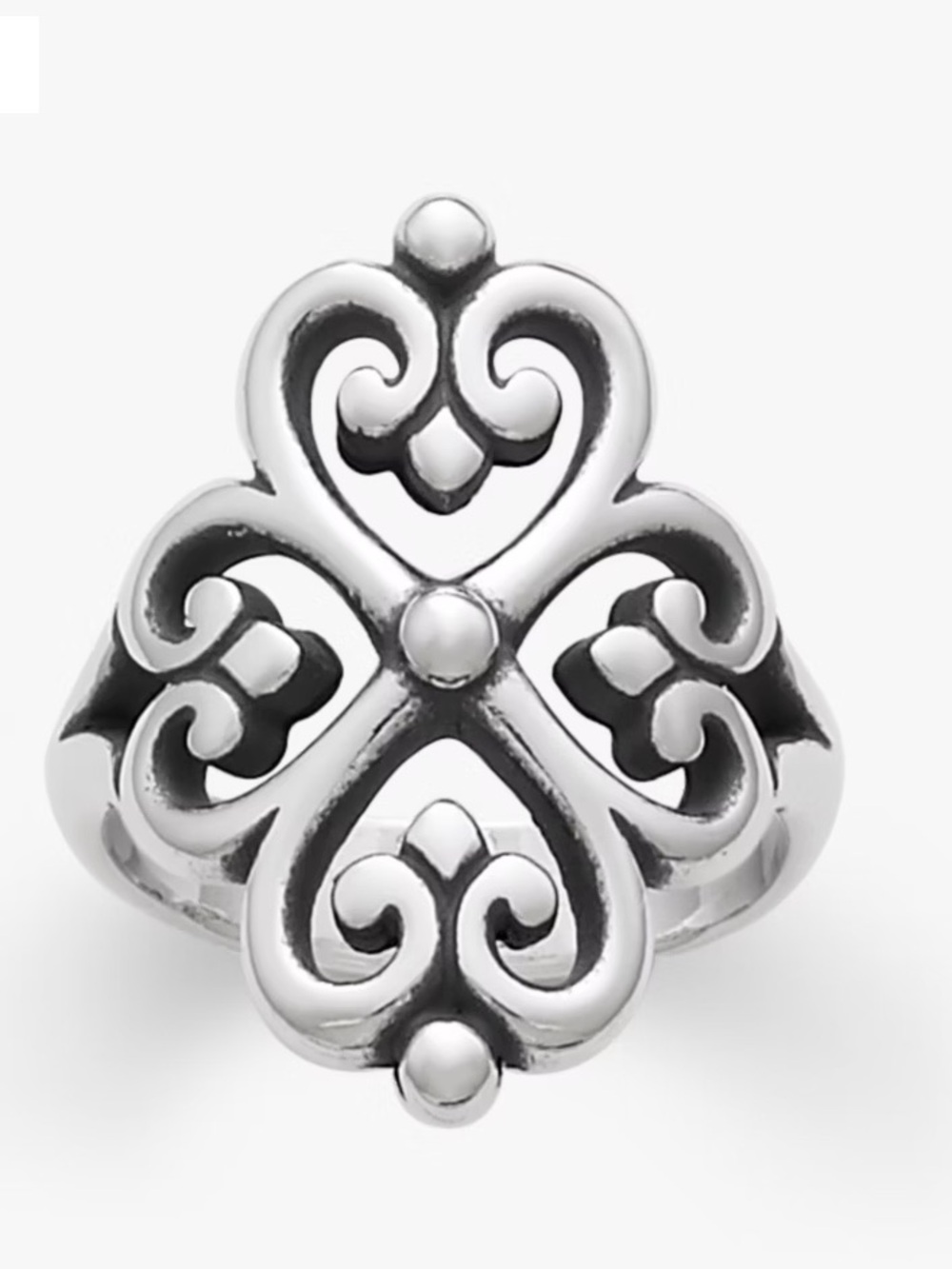 James Avery Adorned Hearts Ring 925 Sterling Silver Retired Wide Band